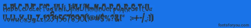 KreepyKrawly Font – Black Fonts on Blue Background