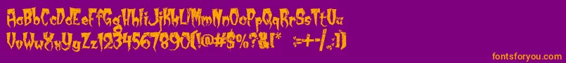 fuente KreepyKrawly – Fuentes Naranjas Sobre Fondo Morado