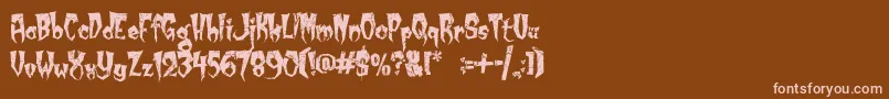 En savoir plus sur la police KreepyKrawly Police KreepyKrawly – polices roses sur fond brun