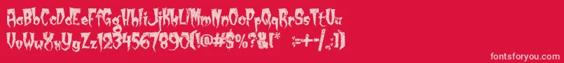 フォントKreepyKrawly – 赤い背景にピンクのフォント