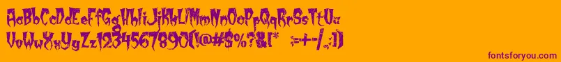 Шрифт KreepyKrawly – фиолетовые шрифты на оранжевом фоне
