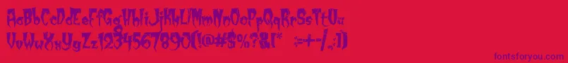 fuente KreepyKrawly – Fuentes Moradas Sobre Fondo Rojo