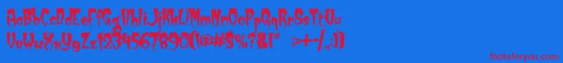 KreepyKrawly-Schriftart – Rote Schriften auf blauem Hintergrund
