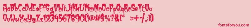 KreepyKrawly-Schriftart – Rote Schriften auf rosa Hintergrund