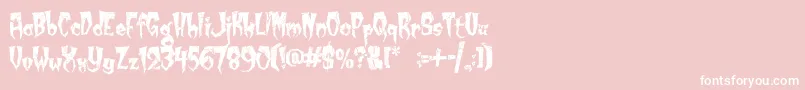フォントKreepyKrawly – ピンクの背景に白い文字