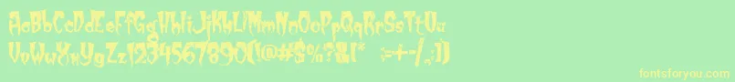 KreepyKrawly-fontti – keltaiset fontit vihreällä taustalla