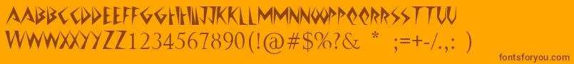 JazzyCaveman Font – Brown Fonts on Orange Background
