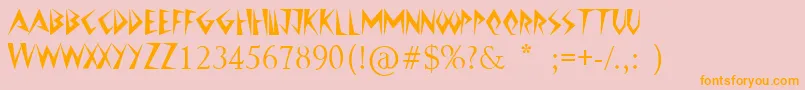 JazzyCaveman Font – Orange Fonts on Pink Background