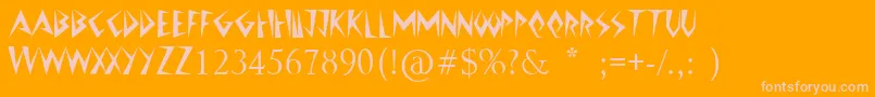 JazzyCaveman Font – Pink Fonts on Orange Background