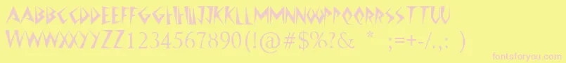 JazzyCaveman Font – Pink Fonts on Yellow Background