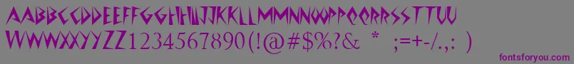 Шрифт JazzyCaveman – фиолетовые шрифты на сером фоне