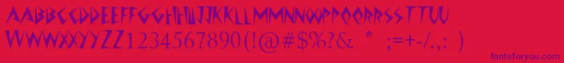 JazzyCaveman Font – Purple Fonts on Red Background