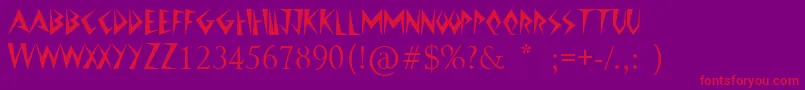 JazzyCaveman Font – Red Fonts on Purple Background