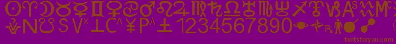 ZodiacS Font – Brown Fonts on Purple Background