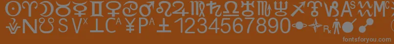 フォントZodiacS – 茶色の背景に灰色の文字