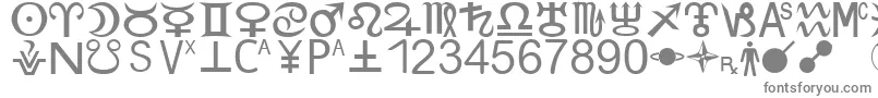 フォントZodiacS – 白い背景に灰色の文字