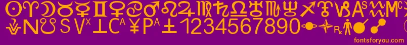 ZodiacS Font – Orange Fonts on Purple Background