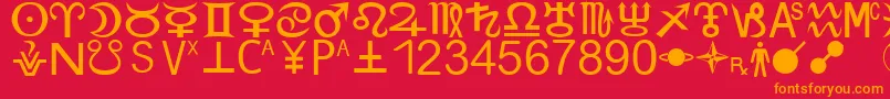 More about ZodiacS Font ZodiacS Font – Orange Fonts on Red Background