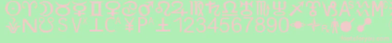 ZodiacS Font – Pink Fonts on Green Background