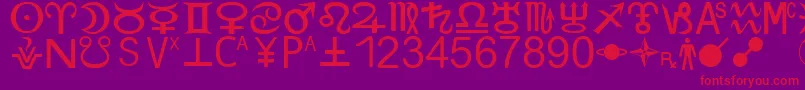 ZodiacS Font – Red Fonts on Purple Background