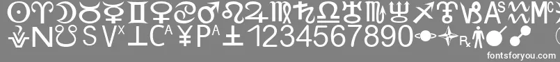 フォントZodiacS – 灰色の背景に白い文字