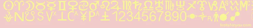 ZodiacS Font – Yellow Fonts on Pink Background