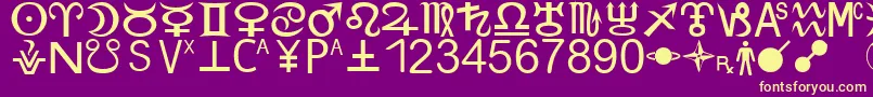 ZodiacS Font – Yellow Fonts on Purple Background