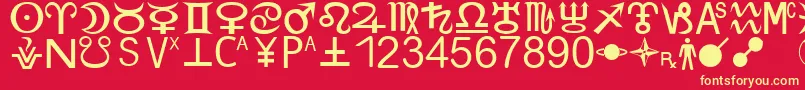 ZodiacS Font – Yellow Fonts on Red Background