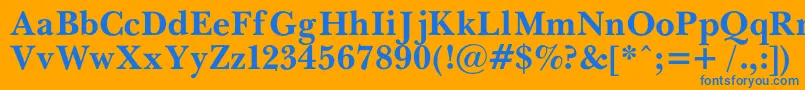 フォントPasmacBold – オレンジの背景に青い文字