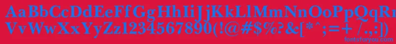 PasmacBold Font – Blue Fonts on Red Background