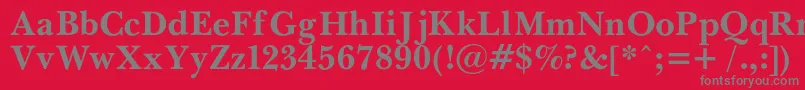 PasmacBold-Schriftart – Graue Schriften auf rotem Hintergrund