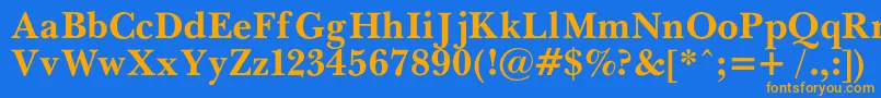 PasmacBold Font – Orange Fonts on Blue Background