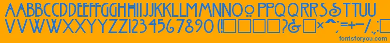 NeilsonRegular Font – Blue Fonts on Orange Background