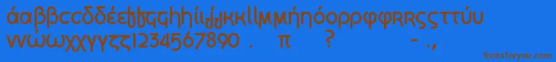 GrecianFormula Font – Brown Fonts on Blue Background
