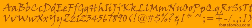 VinerHandItc Font – Brown Fonts on Orange Background