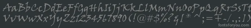 VinerHandItc Font – Gray Fonts on Black Background
