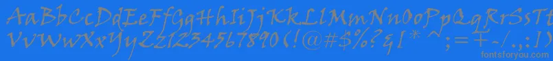 VinerHandItc Font – Gray Fonts on Blue Background