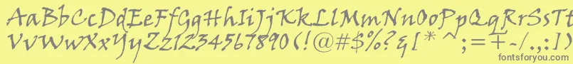 VinerHandItc Font – Gray Fonts on Yellow Background