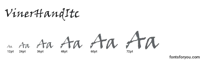 Размеры шрифта VinerHandItc
