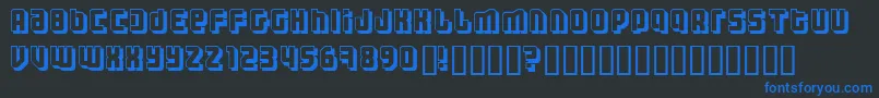 ThreeTheHardWayShadowed Font – Blue Fonts on Black Background