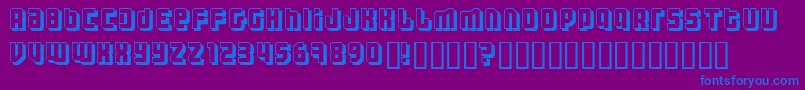 ThreeTheHardWayShadowed Font – Blue Fonts on Purple Background