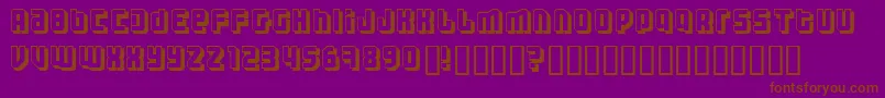 ThreeTheHardWayShadowed Font – Brown Fonts on Purple Background