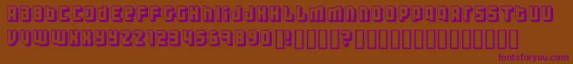 ThreeTheHardWayShadowed Font – Purple Fonts on Brown Background