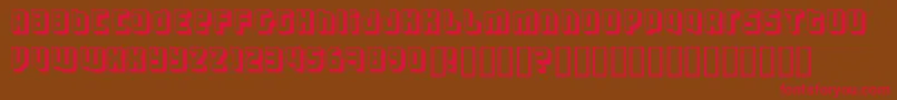 ThreeTheHardWayShadowed Font – Red Fonts on Brown Background