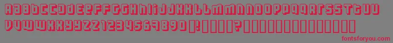 フォントThreeTheHardWayShadowed – 赤い文字の灰色の背景