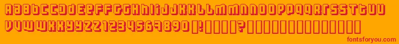 ThreeTheHardWayShadowed Font – Red Fonts on Orange Background