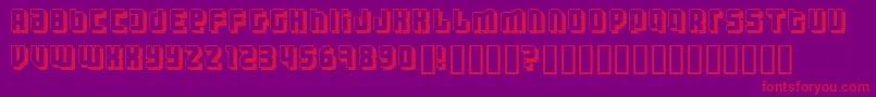 ThreeTheHardWayShadowed Font – Red Fonts on Purple Background