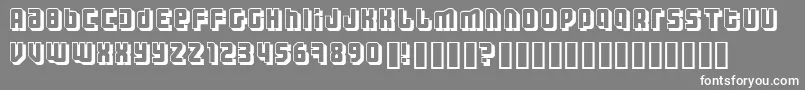 ThreeTheHardWayShadowed Font – White Fonts on Gray Background