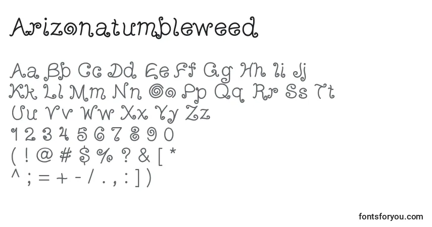 Шрифт Arizonatumbleweed – алфавит, цифры, специальные символы