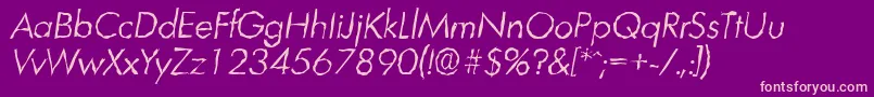 LimerickrandomLightItalic Font – Pink Fonts on Purple Background